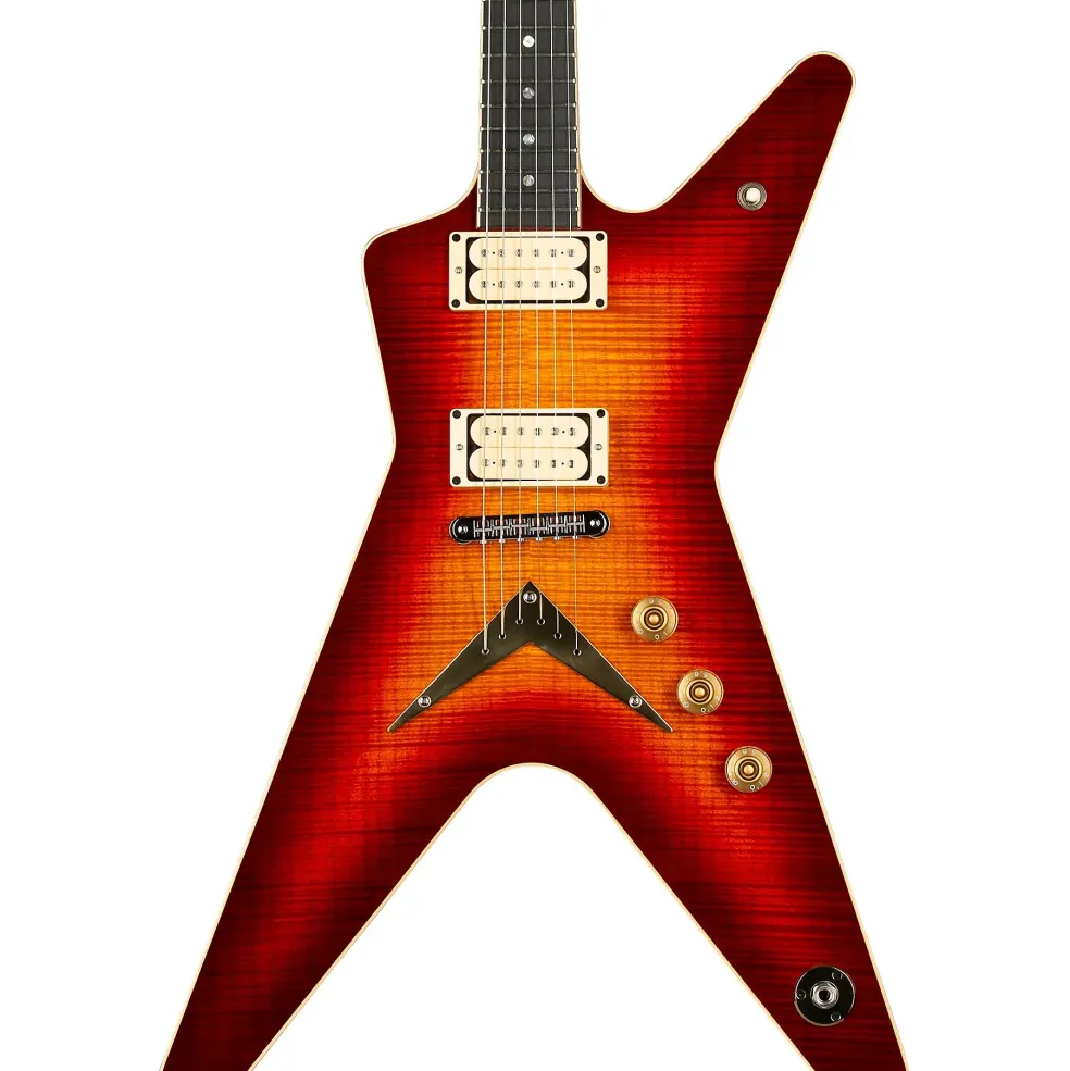 Dean USA Patents Pending ML Flame Top Electric Guitar Trans Cherry Sunburst