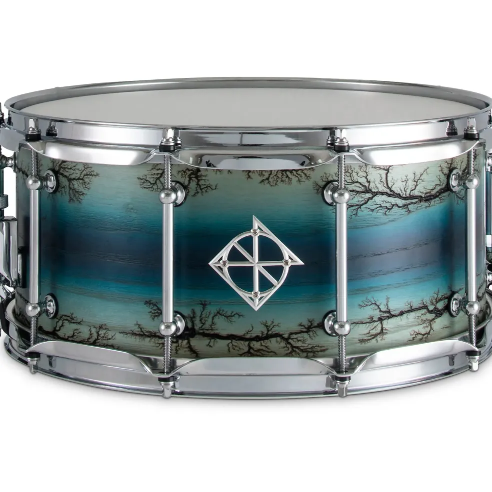 Dixon Artisan Enchanted Ash Snare Drum 14 x 6.5 in. Electric Blue Burst