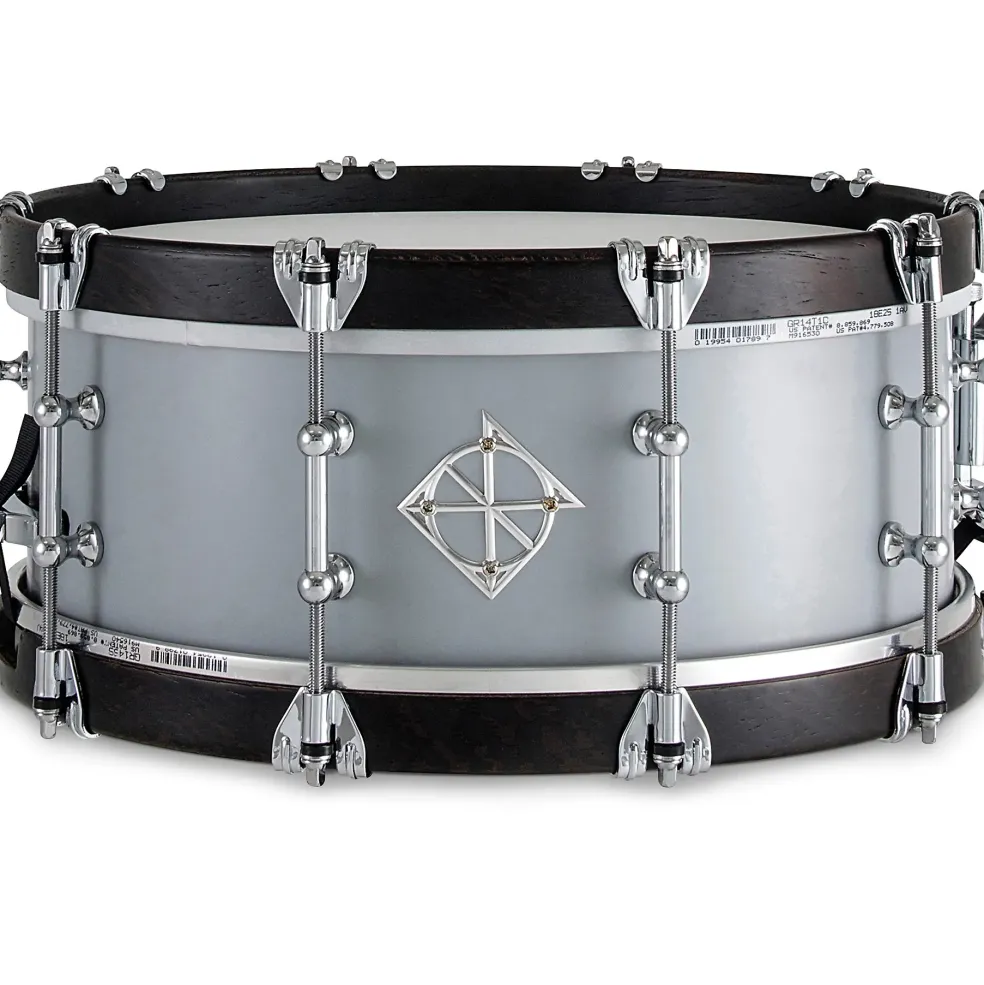 Dixon Artisan Equator Wenge Wood Hoop Snare Drum 14 x 5.5 in. Satin Cool Grey