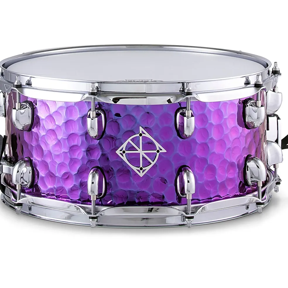 Dixon Cornerstone Titanium-Plated Hammered Steel Snare Drum 14 x 6.5 in. Purple