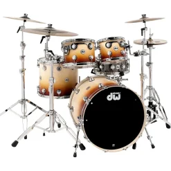 DW Collector's Series 4-Piece Satin Specialty Burnt Toast Fade Shell Pack With Chrome Hardware