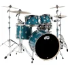 DW Collector's Series 4-Piece FinishPly Teal Glass Shell Pack With Chrome Hardware