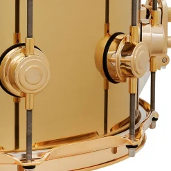 DW Collector's Series Polished Brass Snare with Gold Hardware 14 x 6.5 in.