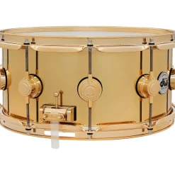 DW Collector's Series Polished Brass Snare with Gold Hardware 14 x 6.5 in.