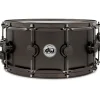 DW Collector's Series Satin Black Over Brass Snare Drum With Satin Chrome Hardware 14 x 6.5 in.