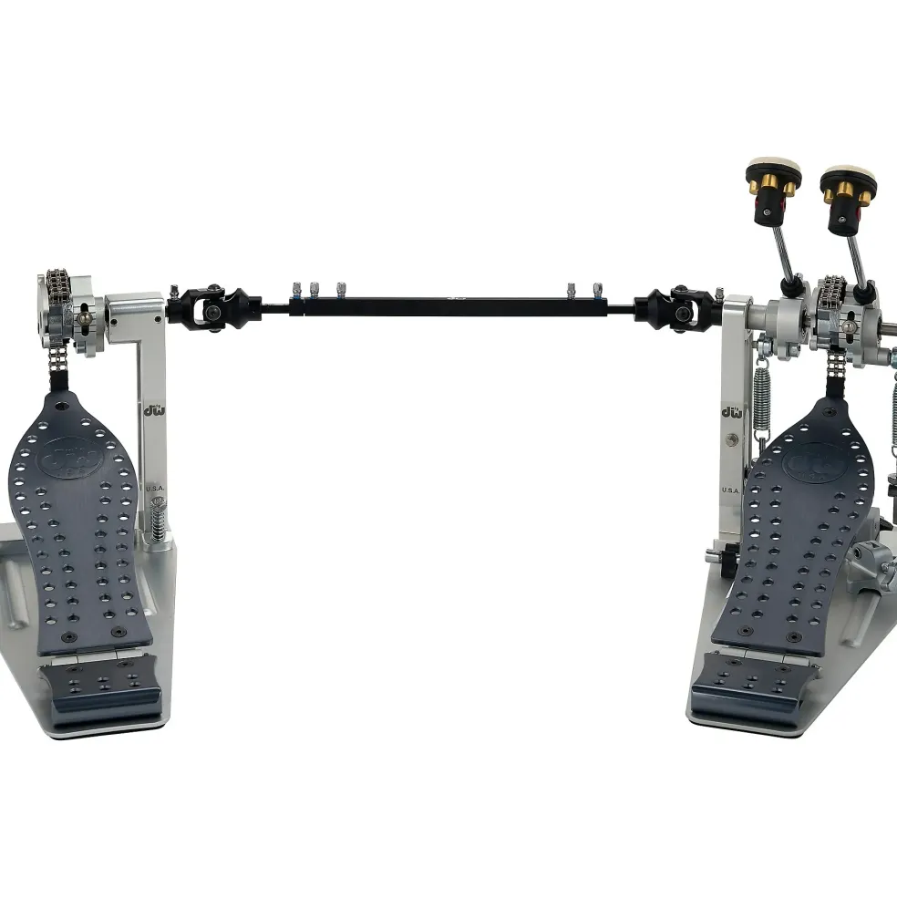 DW Colorboard Machined Chain Drive Double Bass Drum Pedal With Gun Metal Footboard