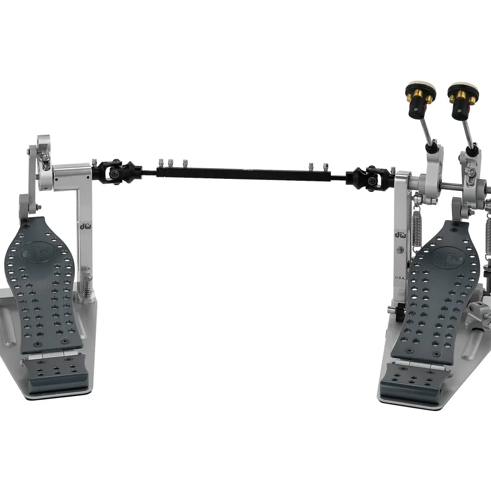 DW Colorboard Machined Direct Drive Double Bass Drum Pedal With Gun Metal Footboard