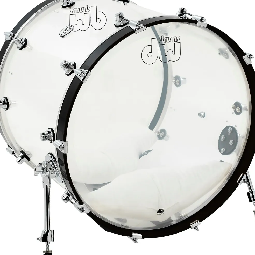 DW Design Series Acrylic Bass Drum With Chrome Hardware 22 x 18 in. Clear