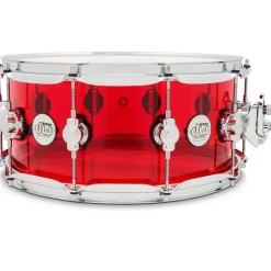 DW Design Series Acrylic Ruby Snare Drum 14 x 6.5 in. Ruby Glass