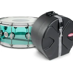 DW Design Series Sea Glass Acrylic Snare Drum, Chrome Hardware With SKB Case
