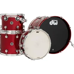 DW DWe Wireless Acoustic-Electronic Convertible 4-Piece Shell Pack With 20" Bass Drum Lacquer Custom Specialty Black Cherry Metallic