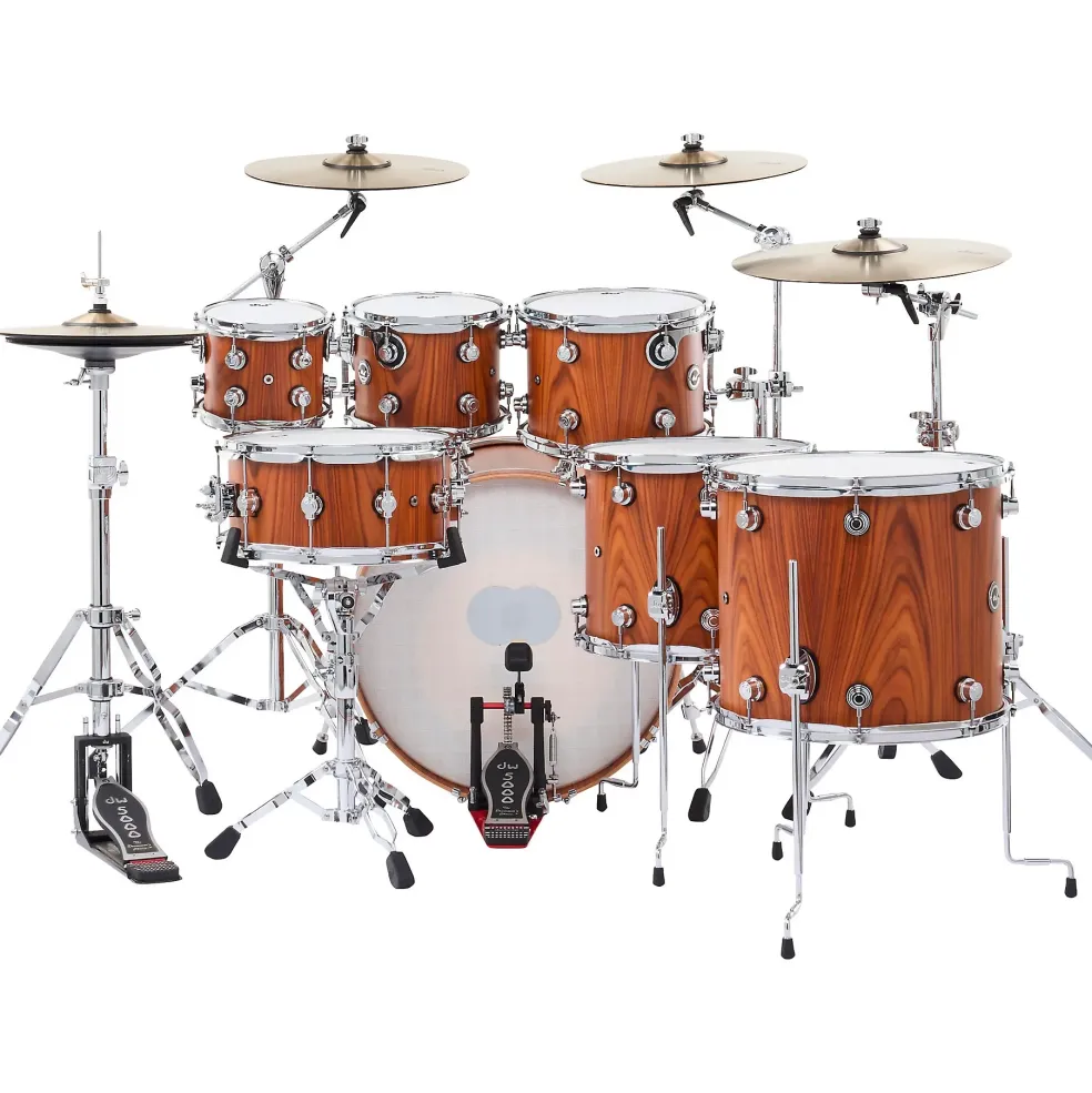 DW DWe Wireless Acoustic-Electronic Convertible 5-Piece Drum Set Bundle With 22" Bass Drum, Cymbals and Hardware Limited Edition Santos Rosewood Hard Satin Exotic