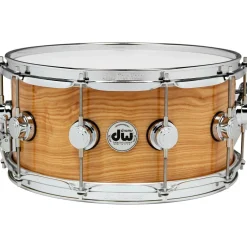 DW Exotic Figured Olive Ash Lacquer Snare 14 x 6.5 in. Chrome Hardware