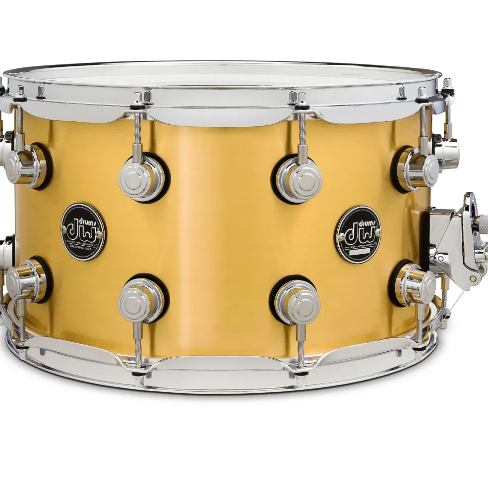 DW Performance Series 1 mm Polished Brass Snare Drum 14 x 8 in.