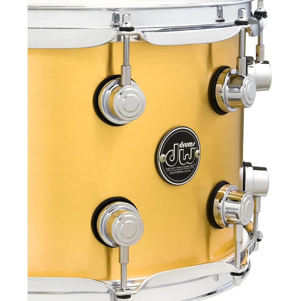 DW Performance Series 1 mm Polished Brass Snare Drum 14 x 8 in.