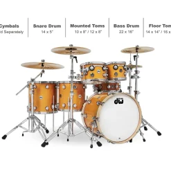 DW 6-Piece Collector's Series Santa Monica Shell Pack With Chrome Hardware Butterscotch