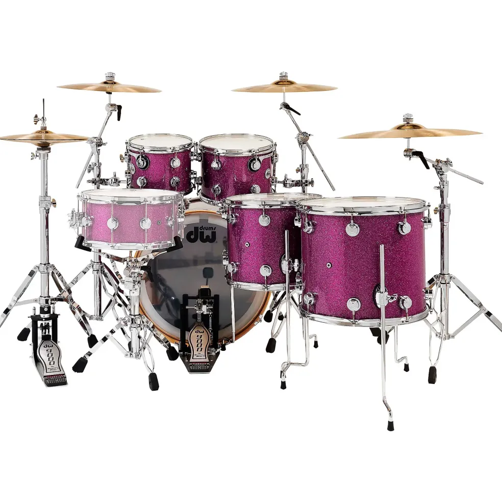 DW 5-Piece Collectors SSC Maple Finish Ply Shell Pack with 22 in. Bass Drum - Purple Glass