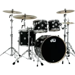 DW SSC Collectors Series 4-Piece Satin Oil Shell Pack With 22" Bass Drum Black Ice Chrome Hardware