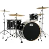 DW SSC Collector's Series 4-Piece FinishPly Shell Pack With 24" Bass Drum With Satin Chrome Hardware Black Ice