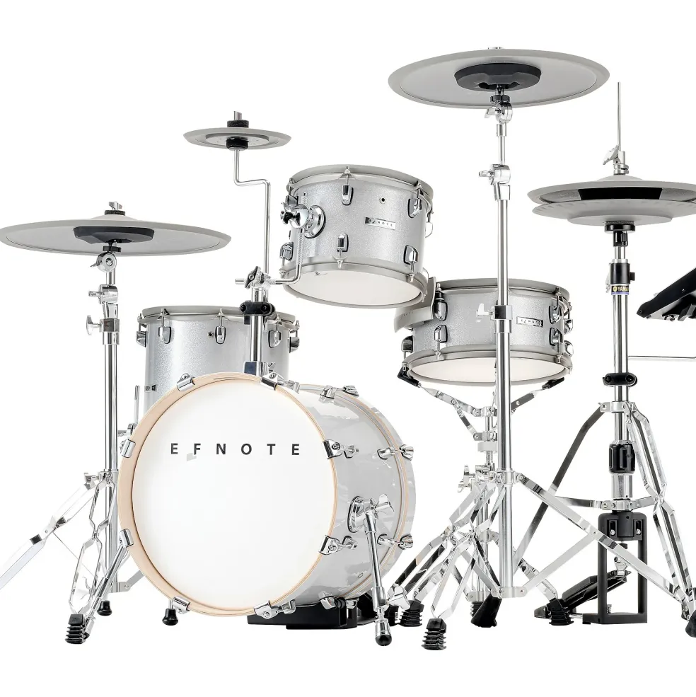 EFNOTE 5 Acoustic Designed Electronic Drum Set White Sparkle
