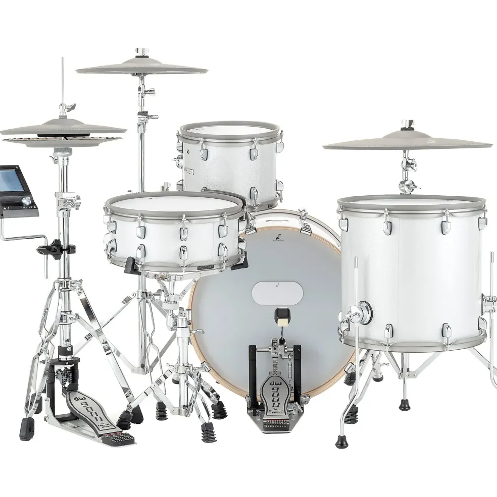 EFNOTE 7 Acoustic Designed Electronic Drum Set White Sparkle