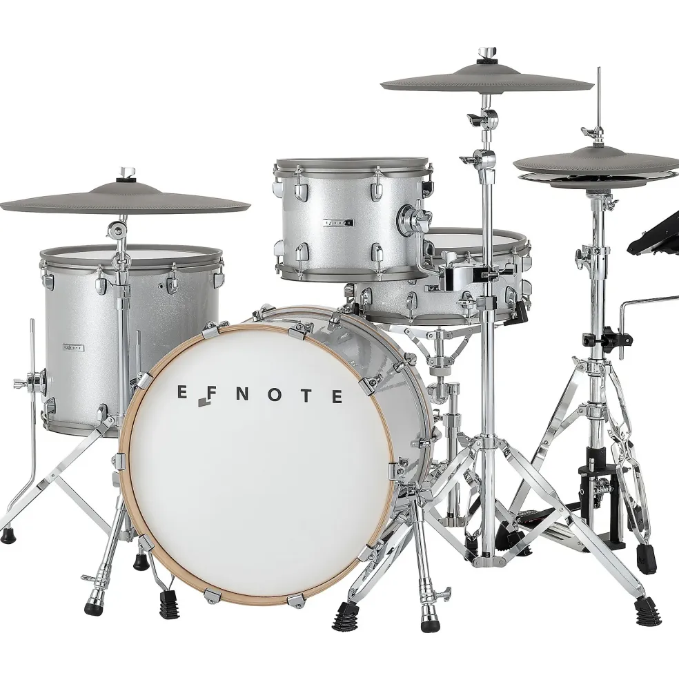 EFNOTE 7 Acoustic Designed Electronic Drum Set White Sparkle