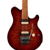 Ernie Ball Music Man Axis Quilt Top Electric Guitar Roasted Amber