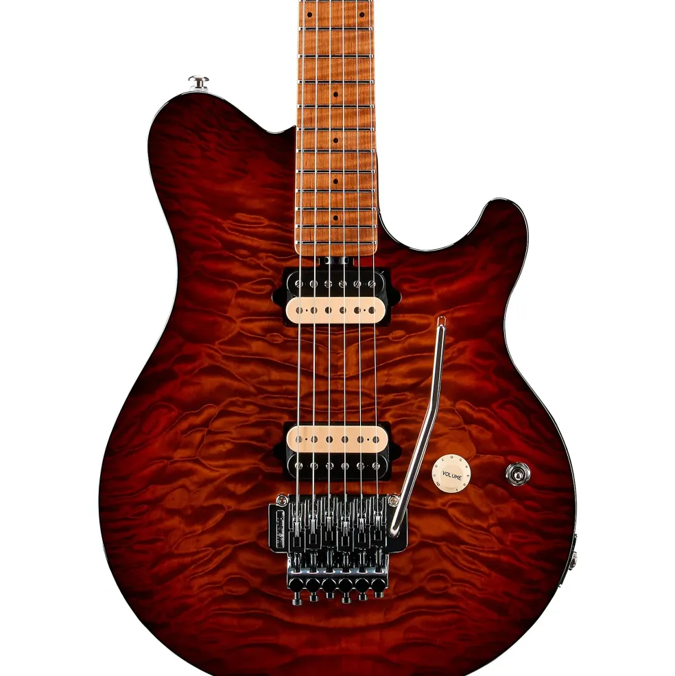Ernie Ball Music Man Axis Quilt Top Electric Guitar Roasted Amber