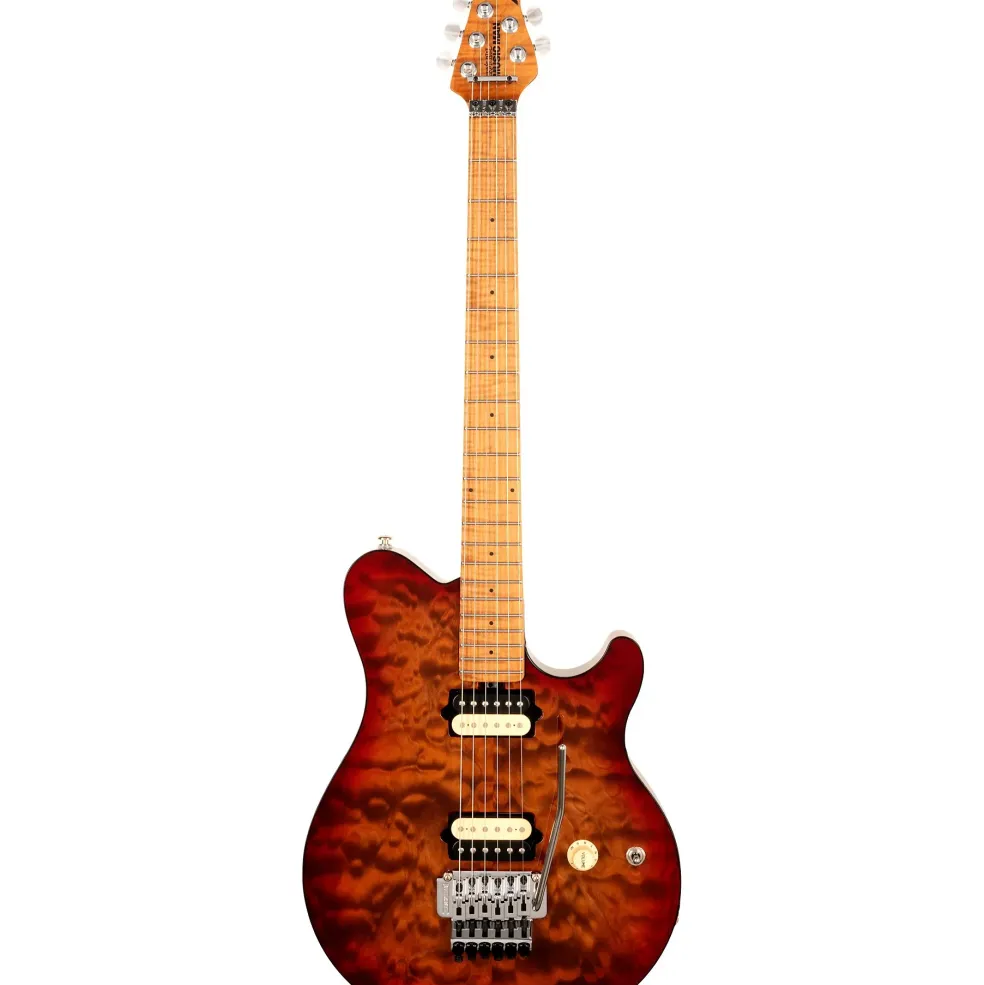 Ernie Ball Music Man Axis Quilt Top Electric Guitar Roasted Amber