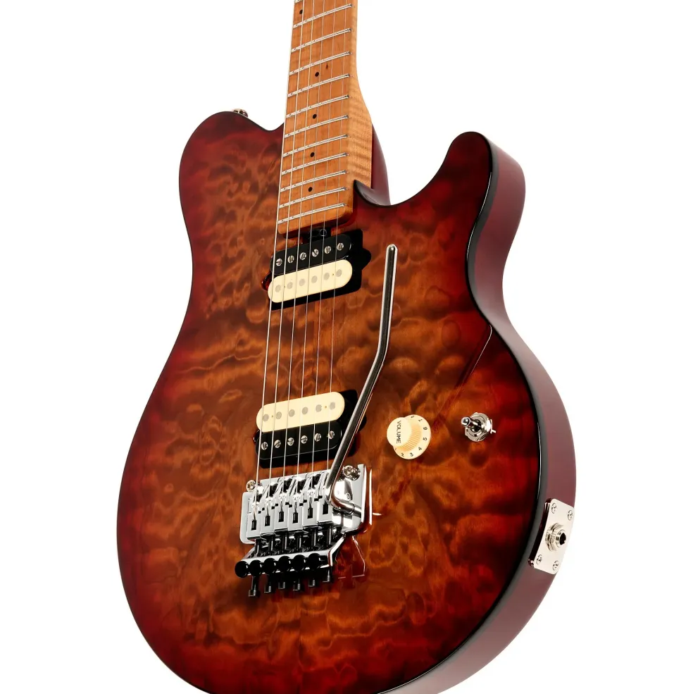 Ernie Ball Music Man Axis Quilt Top Electric Guitar Roasted Amber