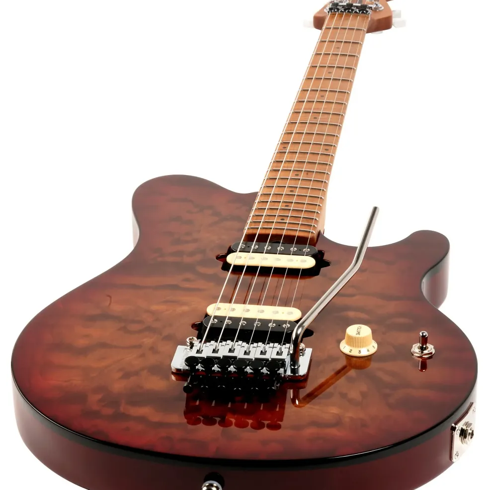 Ernie Ball Music Man Axis Quilt Top Electric Guitar Roasted Amber
