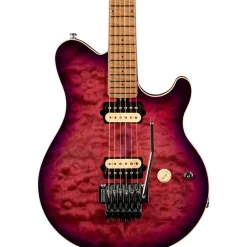 Ernie Ball Music Man Axis Quilt Top Electric Guitar Olallieberry