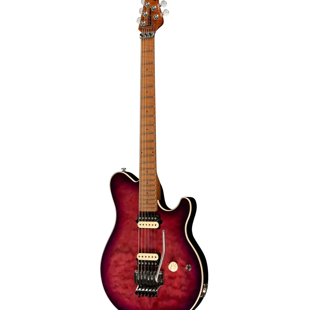 Ernie Ball Music Man Axis Quilt Top Electric Guitar Olallieberry