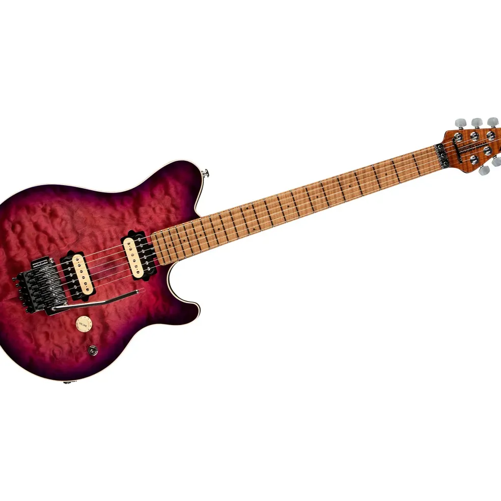 Ernie Ball Music Man Axis Quilt Top Electric Guitar Olallieberry
