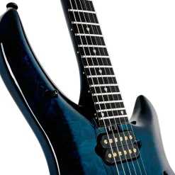 Ernie Ball Music Man John Petrucci BFR Majesty 6 Quilt Top Electric Guitar Blue Ink