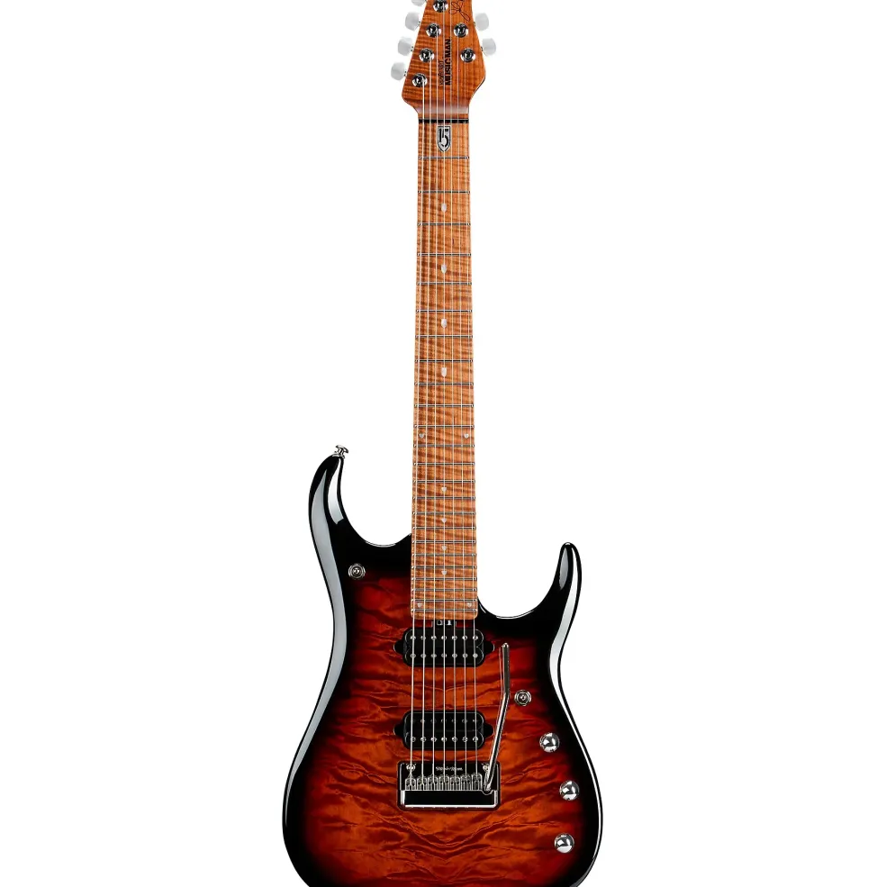 Ernie Ball Music Man JP15 7 7-String Quilted Maple Top Electric Guitar Tiger Eye