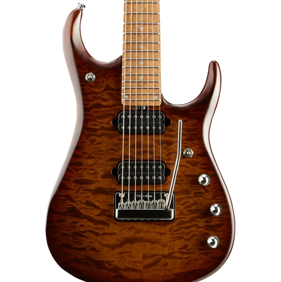 Ernie Ball Music Man JP15 Roasted Quilt Maple Top 7-String Electric Guitar Sahara Burst