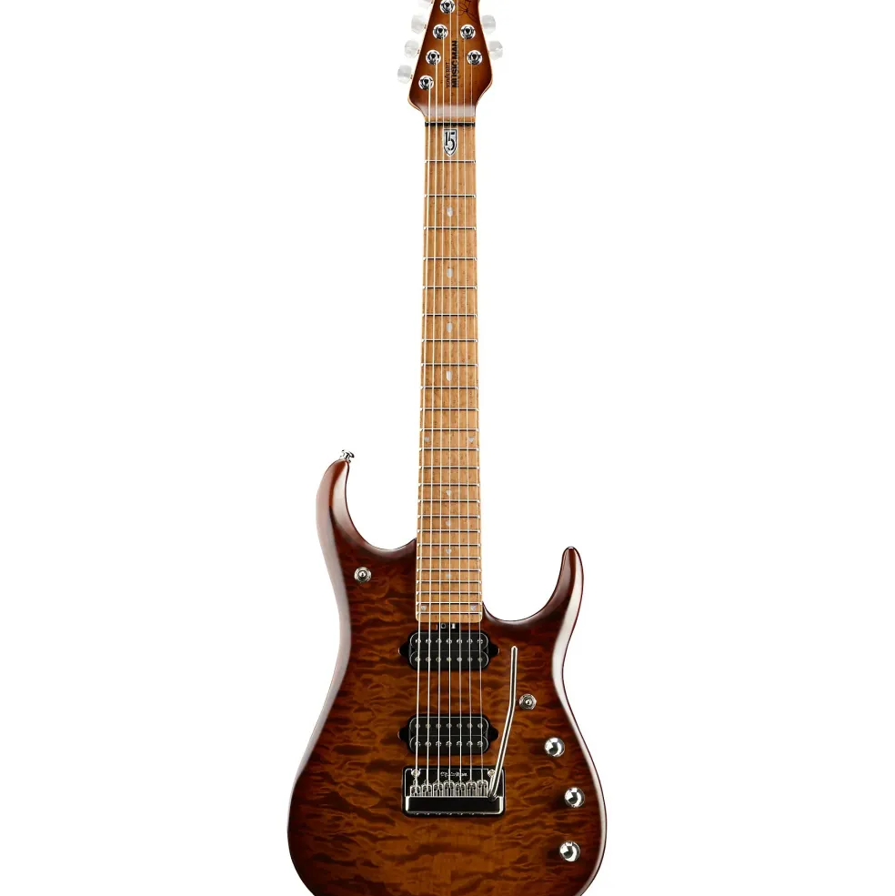 Ernie Ball Music Man JP15 Roasted Quilt Maple Top 7-String Electric Guitar Sahara Burst