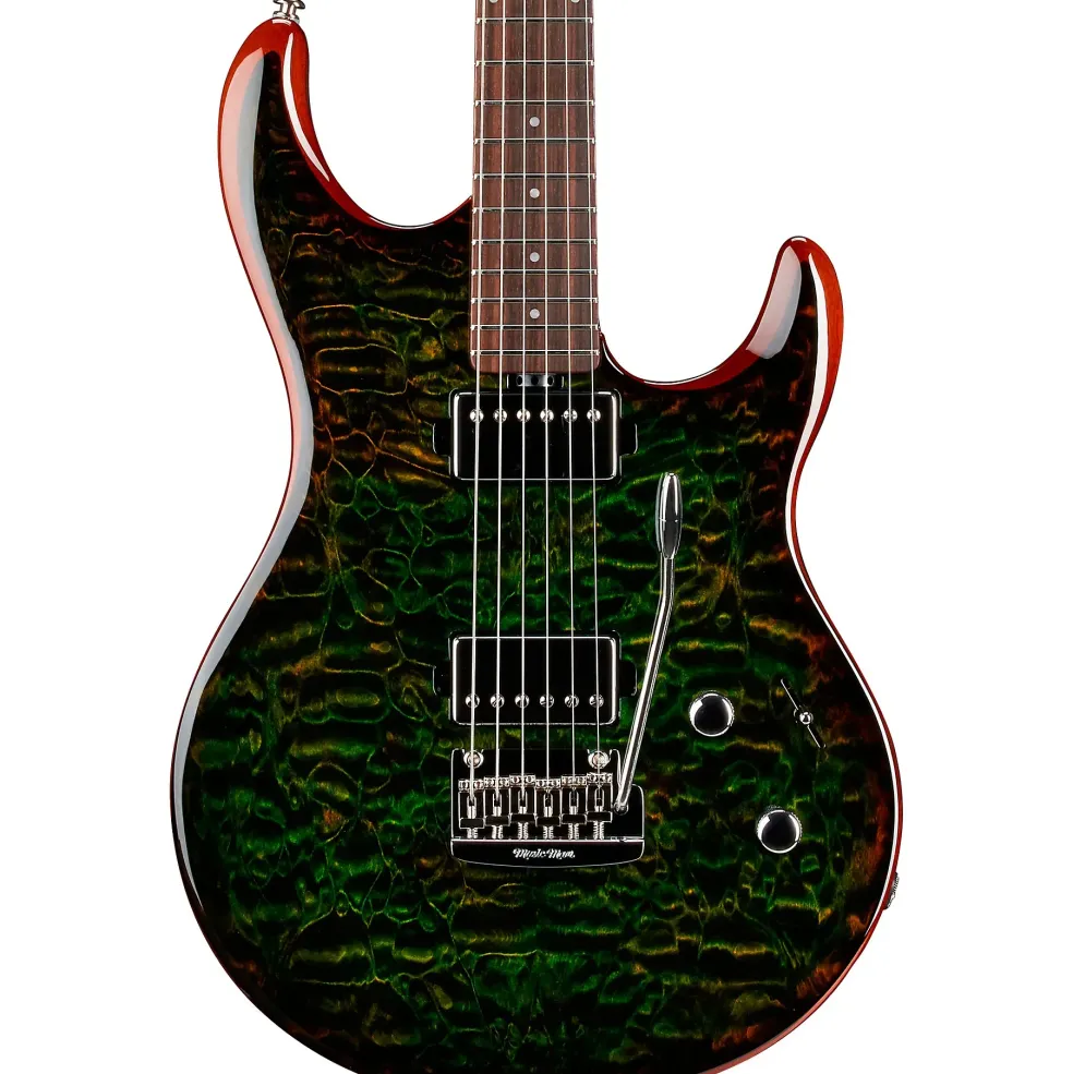 Ernie Ball Music Man Luke 3 HH Quilt Maple Top Rosewood Fingerboard Electric Guitar Luscious Green