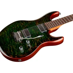 Ernie Ball Music Man Luke 3 HH Quilt Maple Top Rosewood Fingerboard Electric Guitar Luscious Green