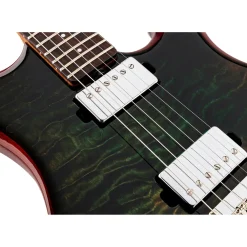 Ernie Ball Music Man Luke 3 HH Quilt Maple Top Rosewood Fingerboard Electric Guitar Luscious Green