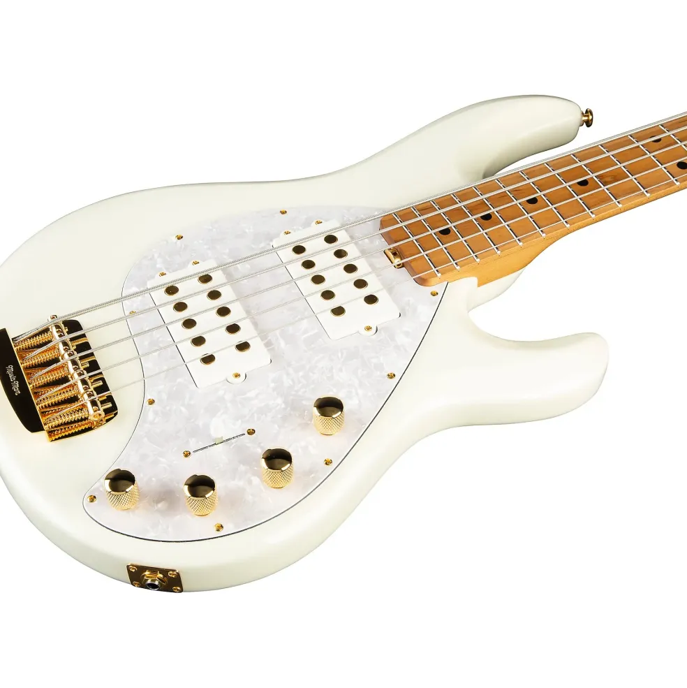 Ernie Ball Music Man StingRay5 Special HH 5-String Electric Bass Guitar Ivory White