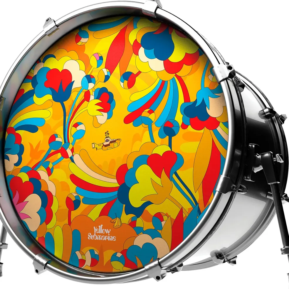 Evans Yellow Submarine Primrose Prairie Bass Drumhead 20 in.