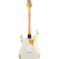 Fender Custom Shop 1956 Heavy Relic Thinline Stratocaster Electric Guitar Aged Olympic White Over Choc 2-Tone Sunburst