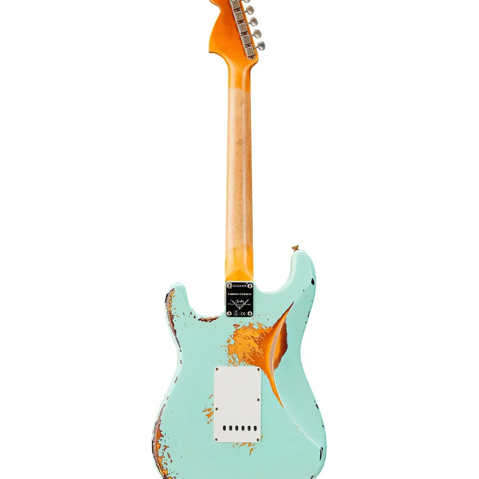 Fender Custom Shop 1967 Stratocaster Limited-Edition Heavy Relic Electric Guitar Aged Surf Green over 3-Color Sunburst