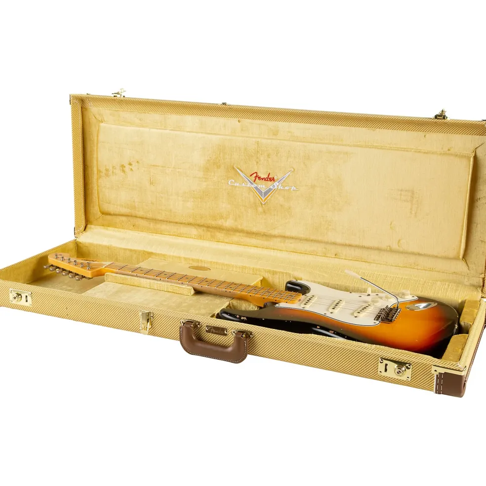 Fender Custom Shop 1967 Stratocaster Limited-Edition Heavy Relic Electric Guitar Aged Surf Green over 3-Color Sunburst