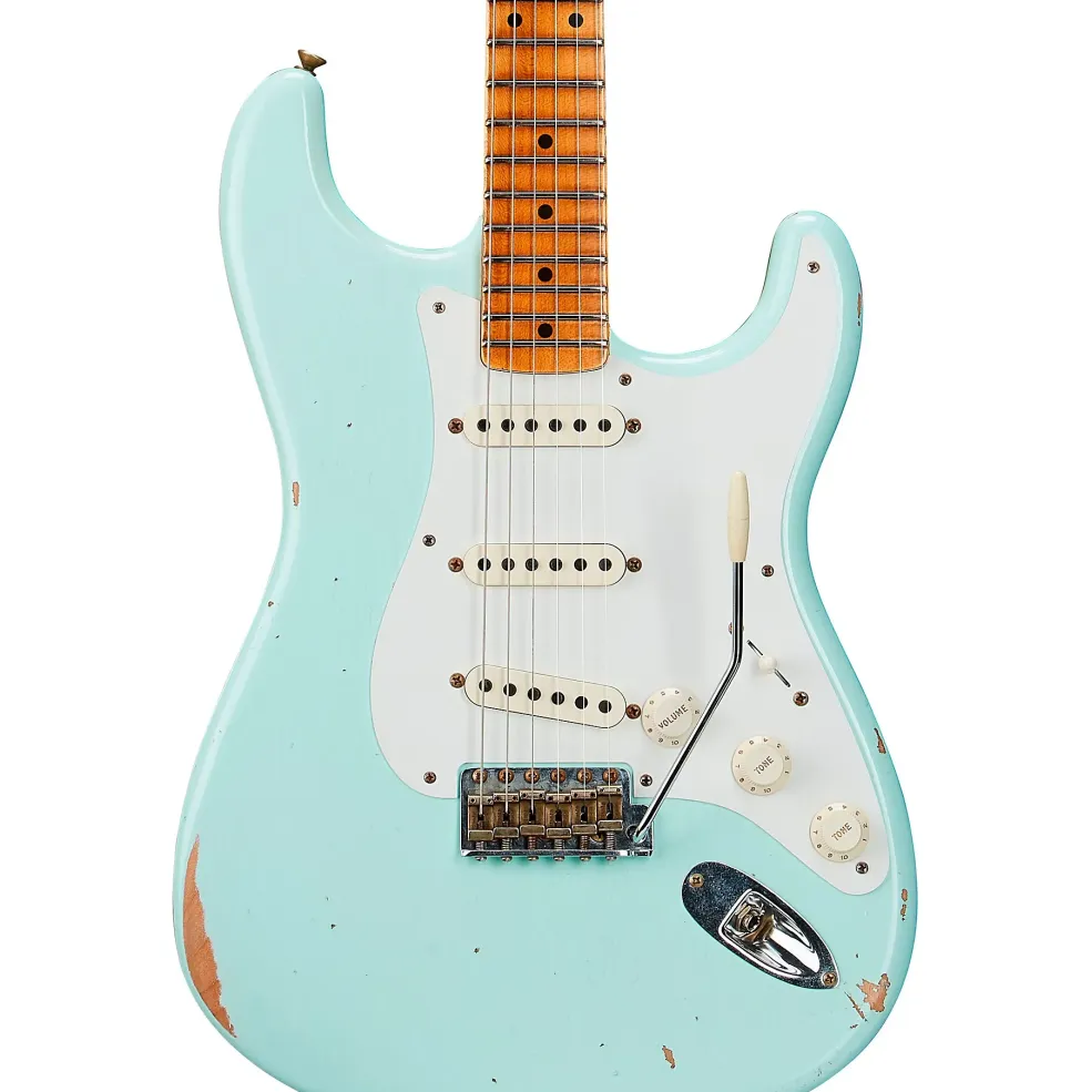 Fender Custom Shop '58 Stratocaster Relic Electric Guitar Super Faded Aged Surf Green