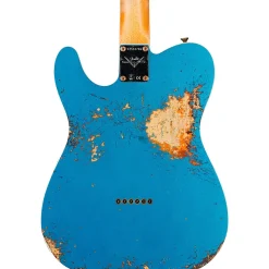Fender Custom Shop 1960 Telecaster Custom Relic Electric Guitar Aged Lake Placid Blue over 3-Color Sunburst