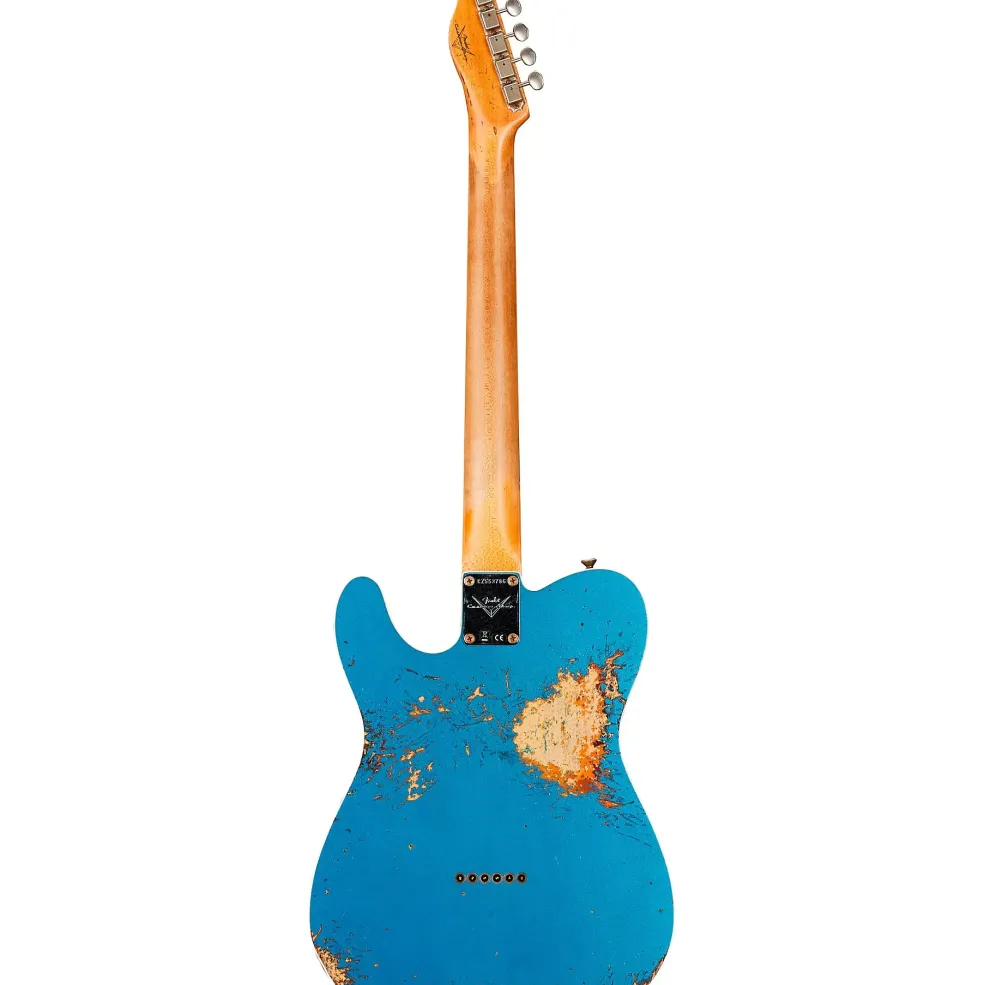 Fender Custom Shop 1960 Telecaster Custom Relic Electric Guitar Aged Lake Placid Blue over 3-Color Sunburst