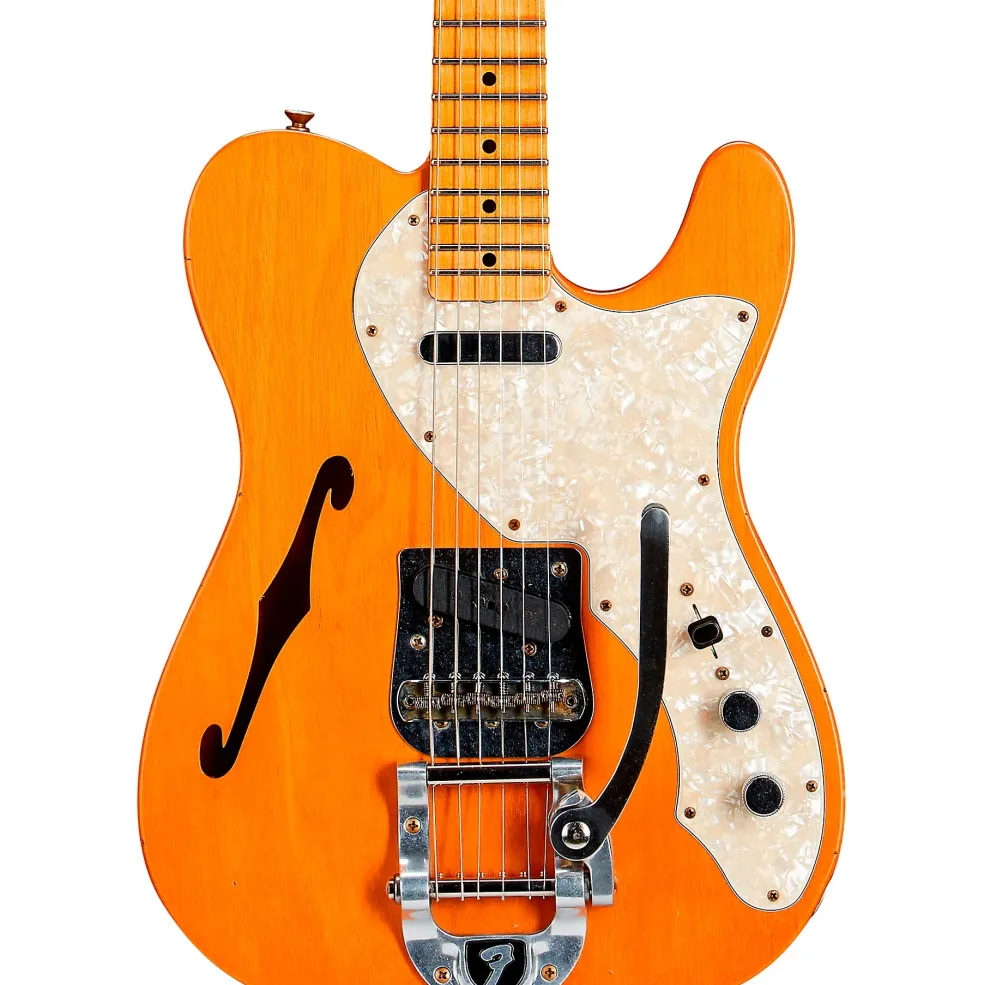 Fender Custom Shop '68 Telecaster Thinline Journeyman Relic Vintage Kalamazoo Mahogany Electric Guitar Aged Natural